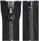 Aerzetix - C64190 - Cerniera Lampo iniettata separabile N°8 60cm autobloccante - tiretto Decorativo in Metallo - Colore Nero e Argento - Rete cursore merceria Abbigliamento Cucito