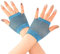 HD Novelty Fingerlose Netzhandschuhe Diva Damen Schwarz 80er Retro Vintage Nylon Dehnbare Netzhandschuhe für Kinder Mädchen Tanzen Disco Kostüm Partys Zubehör Zubehör Türkis