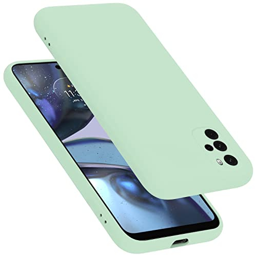 Cadorabo Hülle kompatibel mit Motorola Moto G22 Hülle Silikon Handyhülle für Moto G22 Case aus flüssigem Silikon- Kratzfeste und stoßfeste dünne TPU Schutzhülle - Liquid HELL GRÜN