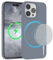 EAZY CASE - Silikonhülle für iPhone 14 Pro Max Hülle mit MagSafe Silikon Case Blau weich stoßfeste Handyhülle iPhone 14 Pro Max Schutzhülle mit Kameraschutz Dünn Schutz Cover TPU Bumper in Grau Blau