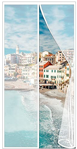 Tenda zanzariera magnetica, 120 x 230 cm Zanzariere Magnetiche Magnetico Velcro Chiudi Automaticamente per Porte d'IngressoPorte Cortili, Bianco