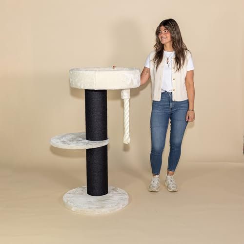 RHRQuality Sisalstamm Ø20cm -kratzbaum ersatzteile- kratzsäule für Katzen mit ABS-Innenseite & verleimte Sisalseil ersatzteil für RHRQuality kratzbaum für Katzen - Ø20CM (30CM-1x M10 Loch, Blackline)