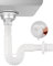 Hibbent siphon gain de place, Siphon lavabo flexible, evacuation evier 1 1/2 en à l'épreuve des odeurs, tuyau de vidange remplaçable，Extensible 320-780 mm