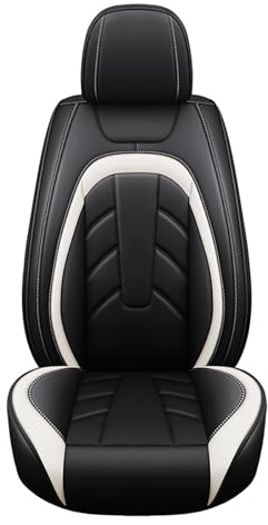 nenyan Autositzbezüge Komplett Set Universal in Premium Design | Schonbezüge für die Vordersitze & Rückbank | Auto Sitzbezüge Airbag Geeignet | Wasserdicht Sitzbezug - Schwarz Weiß Standard