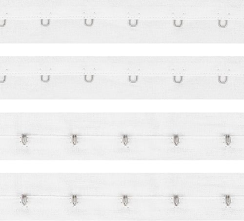 FREEBLOSS 10 Yards Haken und Ösenband Trim Weiß 2cm Abstand BH Haken und Ösen Ersatzverschluss für Korsett nähen Tanz Brautkostüme