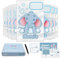 Mumi's bustine corredino neonato ospedale con elefantino, 8 bustine 38x25 per cambi e accessori, con etichette cartolina dei ricordi e pennarello inclusi IDEA regalo per nuove mamme(blu)