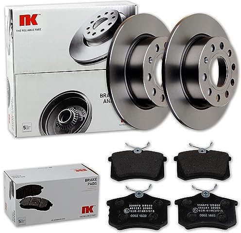 NK Bremsscheiben 253mm + Beläge hinten passend für Golf 5 6 PLUS Caddy 3 EOS