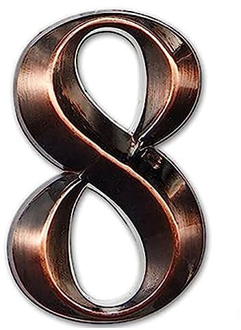 3 Inches Door Numbers 3D Mailbox Numbers Waterproof, Address Numbers Self Adhesive House Numbers Street Number Stickers for House Mailbox Apartment Hotel (Bronze-8)