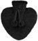 Heart Shaped Hot Water Bottle & Plush Cover 800ml Black
