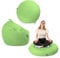 BuBiBag Premium 2-in-1 Sitzsack mit Füllung für Kinder & Erwachsene | Outdoor & Indoor | Sitzkissen Bodenkissen | Spielen & Entspannen | Wasser- und schmutzabweisend (Neongrün, 100 cm)