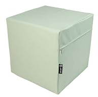 Jeflex - grüner Sitzwürfel 40x40x40 cm aus hochwertigem Kunstleder - MADE IN GERMANY/Fitnesswürfel mit Schaumstoffwürfel im Inneren für Sitzkomfort & Formstabilität/Gymnastikkissen für Kinder