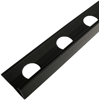 5 x Matt Black Metal 10mm Tile Trim