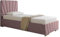 PANDA MÖBEL RAY Polsterbett 90 x 200 cm Doppelbett mit Stauraum aus Kiefernholz, Schlafzimmer, Bequem, Modern, Stilvoll-rosa