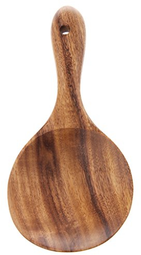Saddgo Wooden Kitchen Spoons Teak Wood Strainer Spoon Rice Scoop Paddle Large Wooden Spoon Skimmer Kitchen Utensils for Cooking Baking Molds