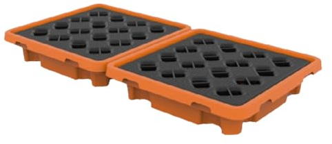 pujindu Fass-Eindämmungs-Überlaufpalette, Palette Zur Auffangwanne Mit Abfluss Und Gitter, Factory Garage Kitchen Farbeimer, Auslaufsicheres Tablett, Platz Sparen (Farbe : Orange-2 Pack, Größe : 26.