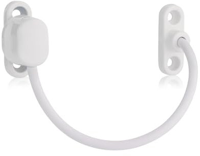 XFORT Viper Thumbturn Locking Cable Window Restrictor in White, Keyless Durable Window Safety Lock for Child Safety and Window Security