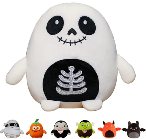 MORAINJAY Peluche de Halloween Esqueleto,20-25cm Juguete Relleno para Niños,Muñeco de Peluche para Decoración de Halloween,Idea de Regalo para Niños y Niñas