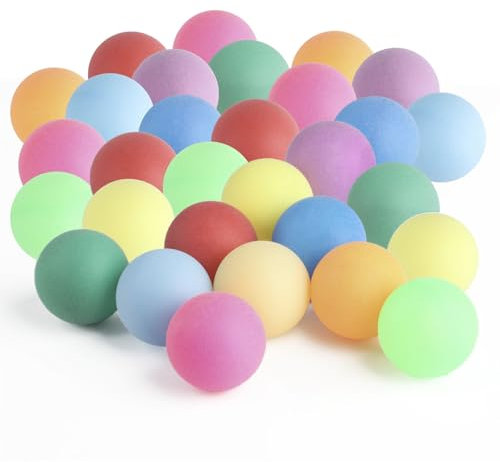 MUZHUPGUZ 30 Pcs Table Tennis Balls, 40mm Colored Ping Pong Balls, for Cats and Dogs Party, Plastic Colorful Table Tennis Ball for Arts and Crafts, Homeschool, Sports, Beginners Adults
