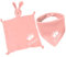 Personalisiertes Baby-Set mit Name – Dreieckstuch und Kuscheltuch – Weiches Baby-Accessoire-Set für Neugeborene und Babys – Unisex, Hautfreundlich – Perfekt zur Geburt und Taufe (Rosa)