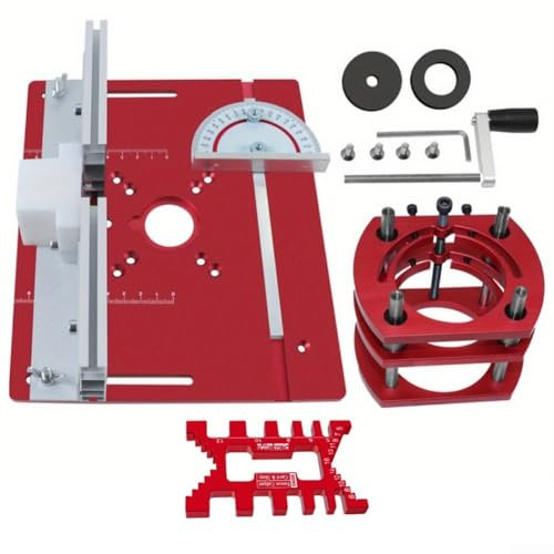 Aluminum Alloy Electric Wood Milling Flip Plate for Router Table - Woodworking Tool for Trimmers -Wide Compatibility for Various Router Tables(Red)
