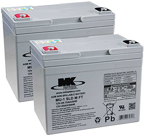BatteryTrader® compatible with MK MU-1 SLD M mobility scooter battery (pack of two)