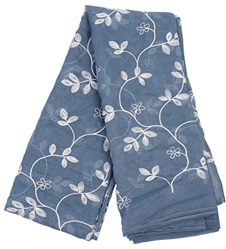 BESTOYARD Attractive Voile Gardinen Mit Floralen Stickereien Für Wohnzimmer Und Schlafzimmer Halbtransparent Sky-blau Für Modernen Wohnstil