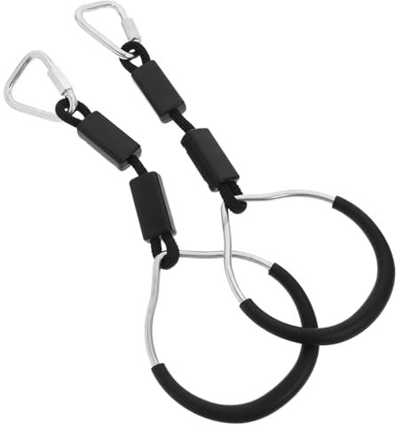 DECOMELODY 2St Kletterring Kinderturnringe für Klimmzugstange Baumschaukelgurte Turnringe turngeräte für Outdoor- für Turnring für Fitnessring Black
