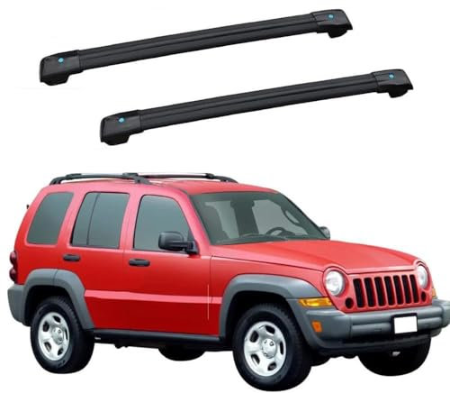 KGUXA Autodachträger für Jeep Cherokee KJ 2001-2008,Aluminium Roof Rack Railing Rack,for Bicycle Carrier, Roof Boxes or as Ski Holder,A