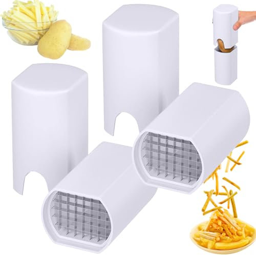 Potato Chipper Chip Cutter,Stainless Steel French Fry Cutter,Manual Chip Cutter Machine Potato Chips Cutter,Hand Chip Cutter for Home Kitchen,Potato Chipper for Fries Potato Vegetable (2 Pack)