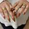 SXVME 48 Pcs Light Brown Press on Nails Almond Medium Acrylic False Nails Medium Stiletto Natural Fake Nail Set Elegant Solid Color Full Cover Glossy Gel Stick on Nails for Women Daily Wear