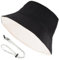 Vinuwu Fischerhut Herren Damen,Bucket Hat Beidseitigen Baumwolle Faltbarer,Unisex Anglerhut,Reversibel UV-Schutz Sonnenhut (DE/NL/SE/PL, Alphanumerisch, M, Schwarz + Beige)