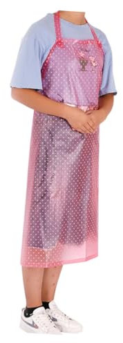 UKCOCO 1pezzi Grembiule Antiolio Maniche Per Cucinare in Pvc Trasparente Colore Rosa Grembiule Da Cucina