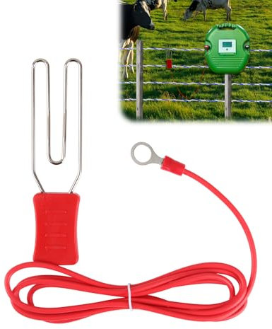 Heart Lead Electric Fence Energiser for Horses, Solar Electric Energiser Fence Connector for Enhancing Cattle Gardens Livestock Security 8mm Eyelet Weatherproof Stainless Steel Clip 125cm Red