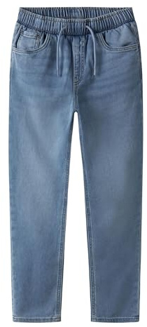 TWO SOON Jungen Jogger Jeans – Stretch Denim Hose mit Tunnelzug – Medium Rise Bequeme Schlupfhose für Kinder