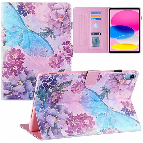 Generic Compatibile per iPad Air 4a generazione 10.9 2020 (colore: farfalla e fiore) Smart Leather magnetica Flip back caso