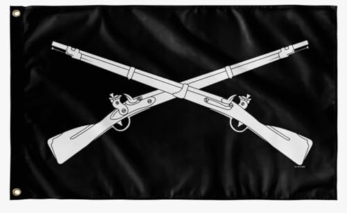 Willkommensflagge Us Army Gekreuzte Gewehre Infanterie Zweig Garten Flagge Willkommensflagge Lichtbeständig Für Konzerte Bauernhaus 90X150 Cm