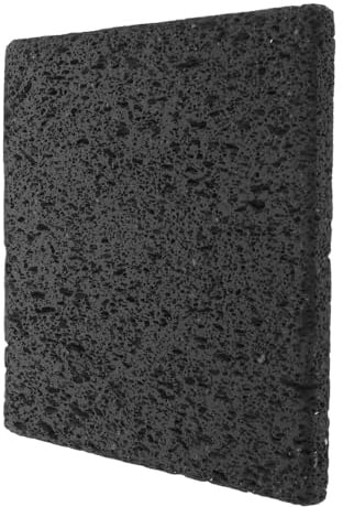 BETOOKY Vulkanischer Koreanischen Grillstein aus Vulkangestein Natürlichem 20 X 20 X 1,5cm mit Antihaftbeschichtung Leicht Rechteckig im Modernen Stil und für Steak und