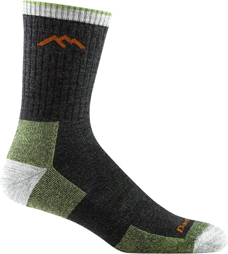 Darn Tough Vermont 1466 Men's Merino Wool Micro Crew Cushion Socks - Green/Lime, Medium