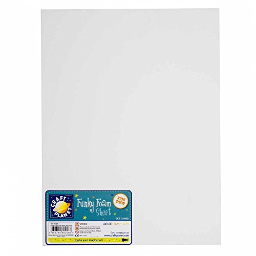 Craft Planet 9inch x 12inch Funky Foam - White (Single Sheet)