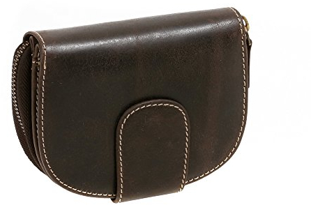 LEAS Große Damen Geldbörse halbrund mit Geschenkbox Echt-Büffel-Leder, braun Vintage-Collection