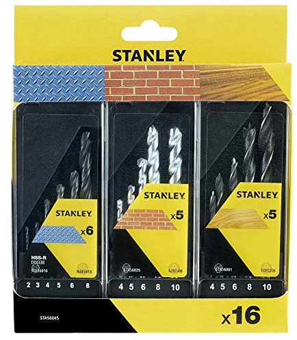 Conjunto de 3 Cassettes con 16 brocas HSS-R metal, piedray madera - Unid: 16