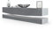 Vladon Lowboard City, Made in Germany, TV-Kommode mit Sockelelement, 1 offenem Fach und 3 Schubkästen, Weiß matt/Grau Hochglanz (178 x variabel x 39 cm)