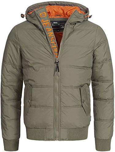 Indicode Herren Adrian Steppjacke Winter in Daunenjacken-Optik mit Kapuze | Warme Herrenjacke für Alltag und Outdoor mit Kapuze, Winterjacke, Freizeitjacke, Steppmantel, modische Pufferjacke für Männer