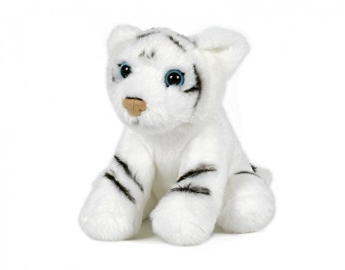 Stofftier Tiger, weiß, 13 cm Kuscheltier Plüschtier, Wildtier Zootier Raubkatze