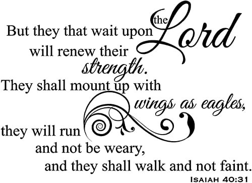 Newclew But They That Wait Upon The Lord Will Renew Their Strength. Wandaufkleber/Wandaufkleber, Motiv They Shall Mount up with Wings as Eagles They Will Not be Weary 40:31 22''W x 16''H