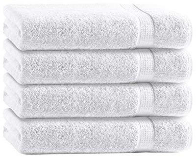 Class Home Collection Frottee Handtücher 50x100 cm – 4er Set Handtuch – Besonders weiche & saugfähige Handtücher aus 100% Baumwolle mit Aufhänger – Weiß