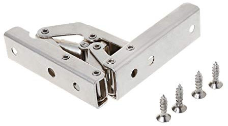JOYKK 90 Degree Folding Door/Shelf Hinge Hidden Bracket Table Holder Furniture Parts - Silver