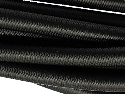 TUKA 98 m x 6mm Corda Elastica per Tendoni, Expander Corda Plane in Gomma, per Tendoni, Fune Estensibile, Corda Plane per Teloni Roulotte Campeggio e Molte Altre Usi Generali, Nero, TKB5089-black