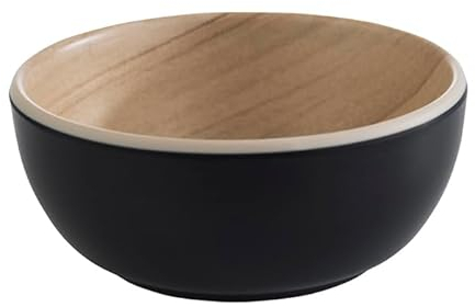 APS 84931 Schale FRIDA, Ø 8,5 cm, Höhe 3,5 cm, Melamin, schwarz/Holzoptik