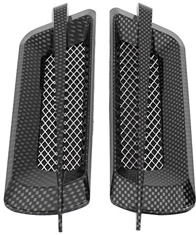 2 piezas Rejilla de entrada de flujo de aire lateral del coche Cubierta de orificio de red de ventilación Etiqueta decorativa Cubiertas de orificios de ventilaci(Negro)